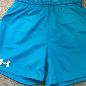 turquoise under armor basketball shorts